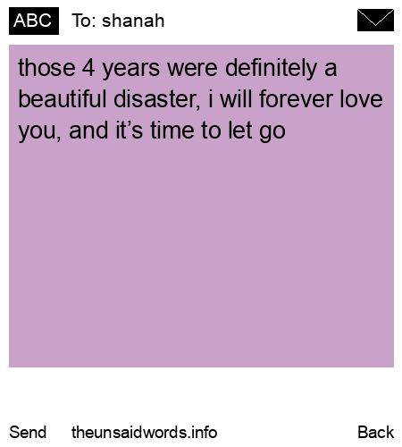 unsent message to shanah