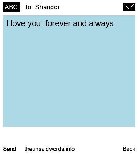unsent message to Shandor