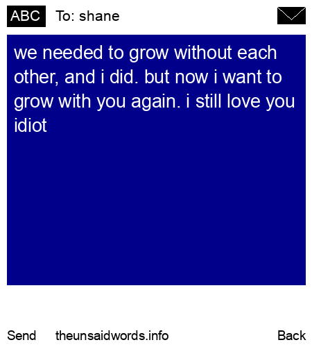 unsent message to shane