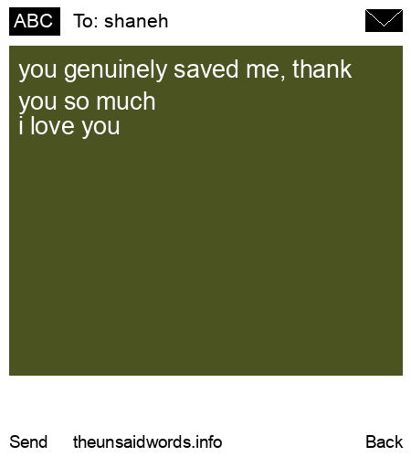 unsent message to shaneh