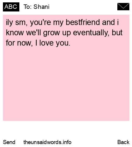 unsent message to Shani