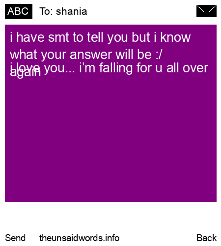 unsent message to shania