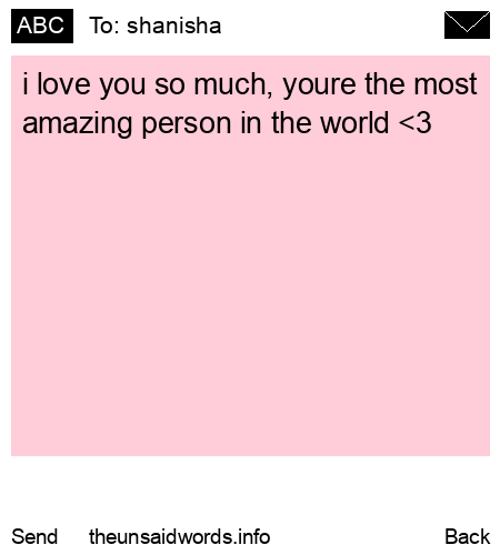 unsent message to shanisha