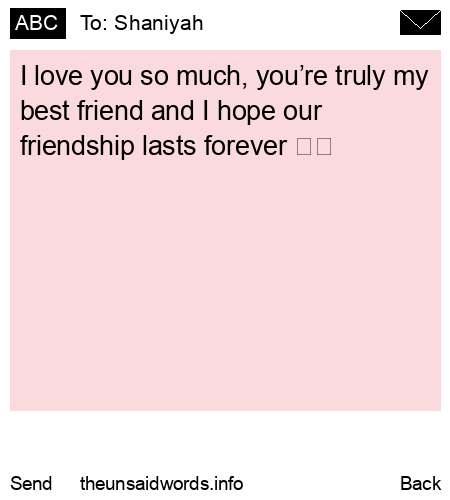 unsent message to Shaniyah