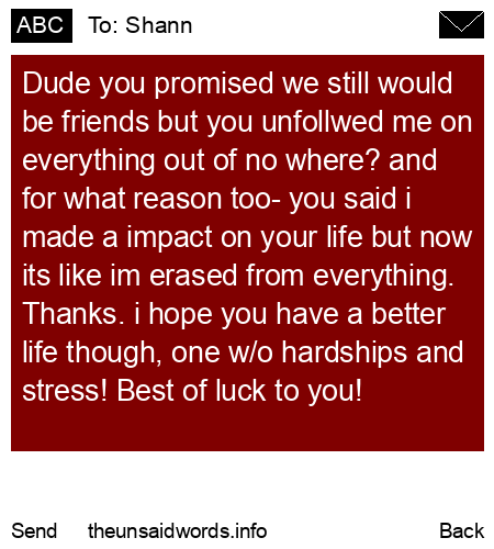 unsent message to Shann