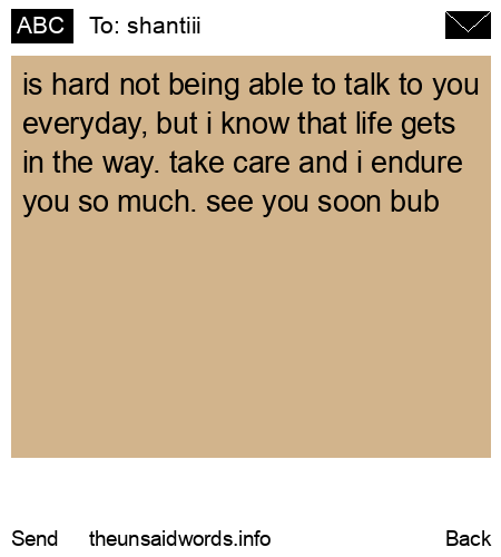 unsent message to shantiii
