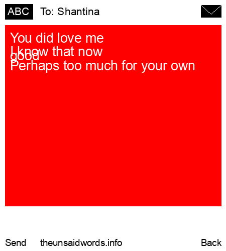 unsent message to Shantina