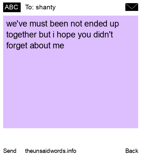 unsent message to shanty