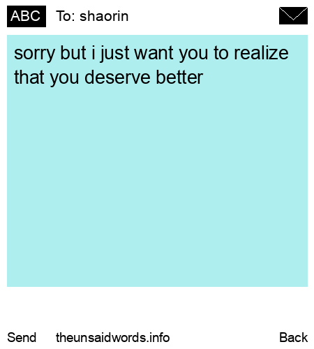 unsent message to shaorin