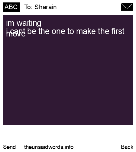 unsent message to Sharain 