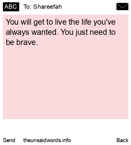 unsent message to Shareefah