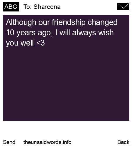 unsent message to Shareena