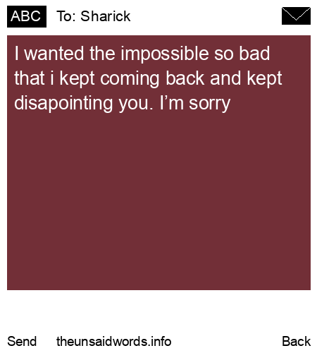 unsent message to Sharick