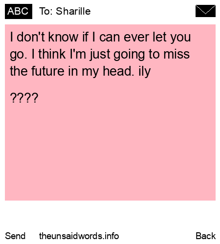 unsent message to Sharille