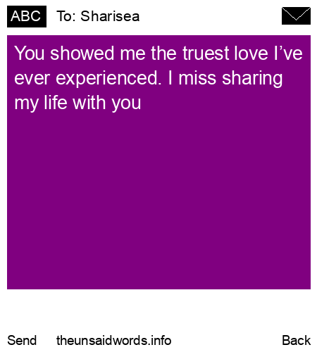 unsent message to Sharisea