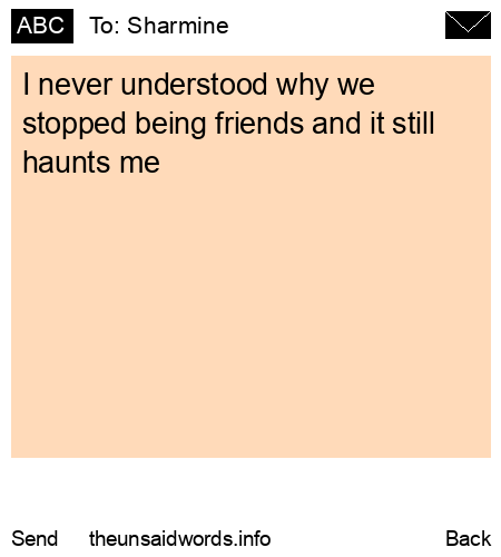 unsent message to Sharmine 