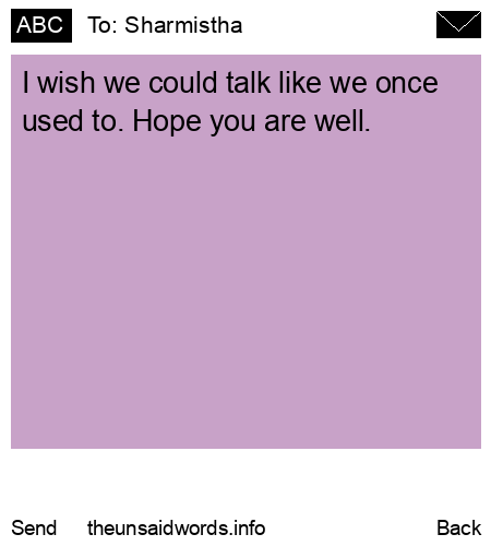unsent message to Sharmistha