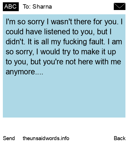 unsent message to Sharna