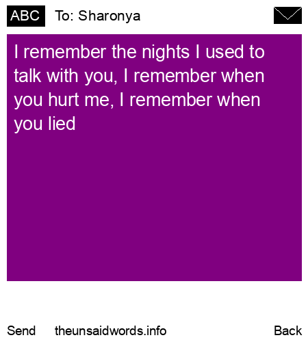 unsent message to Sharonya 