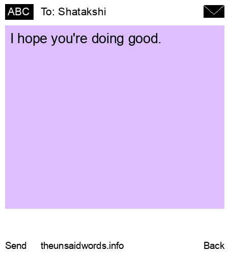 unsent message to Shatakshi