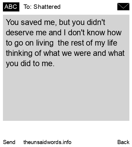 unsent message to Shattered