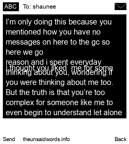 unsent message to shaunee
