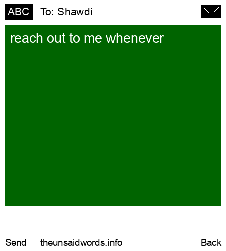unsent message to Shawdi