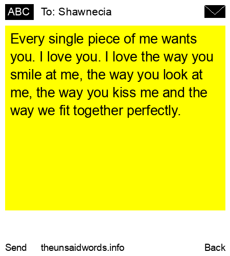 unsent message to Shawnecia