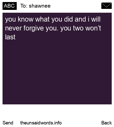unsent message to shawnee