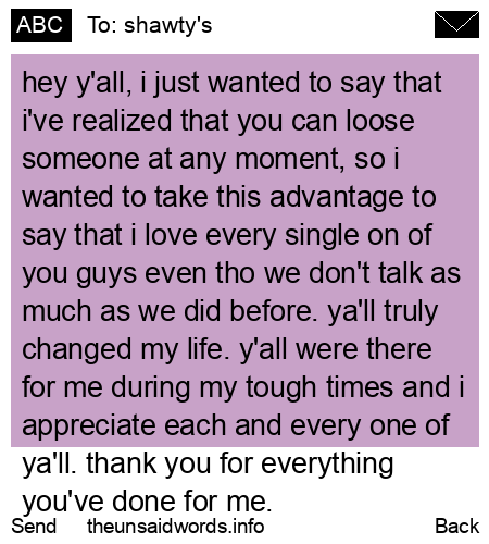 unsent message to shawty's