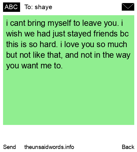 unsent message to shaye