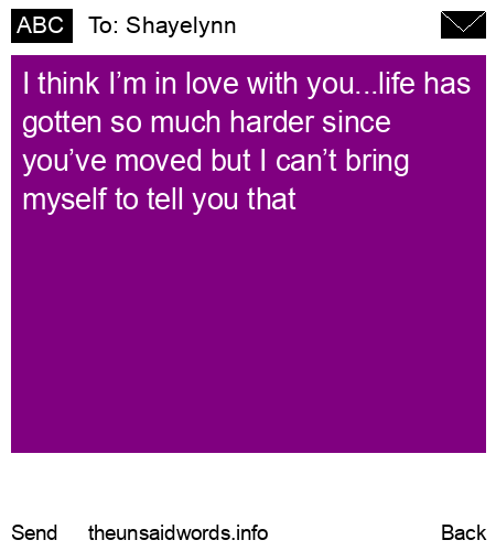 unsent message to Shayelynn
