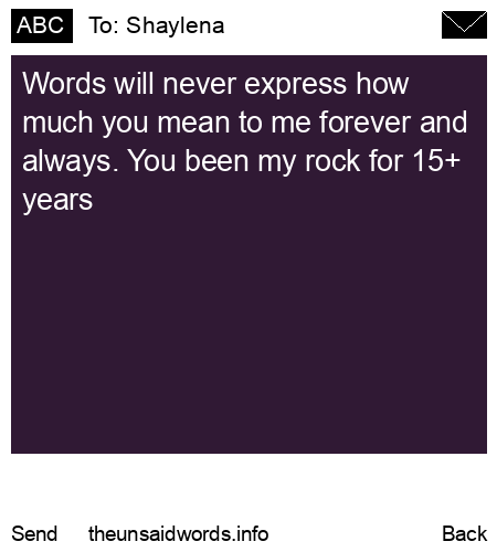 unsent message to Shaylena