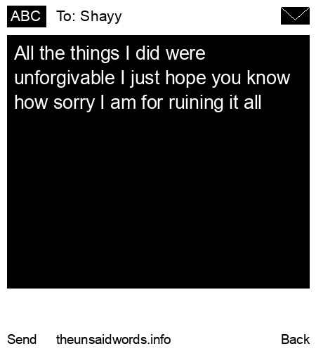 unsent message to Shayy