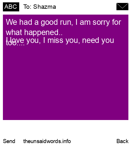 unsent message to Shazma