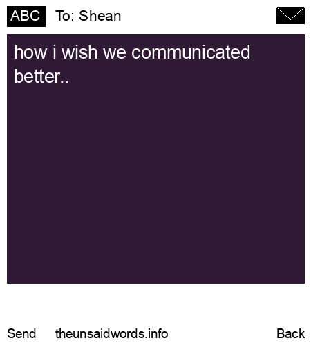 unsent message to Shean