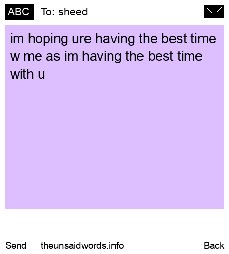 unsent message to sheed