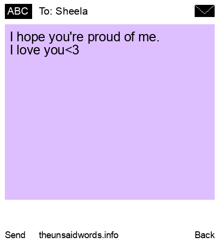 unsent message to Sheela