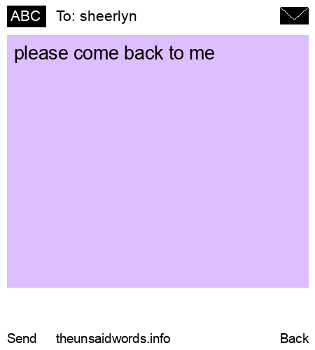 unsent message to sheerlyn