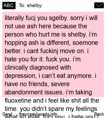 unsent message to shelby