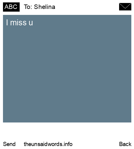 unsent message to Shelina