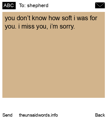 unsent message to shepherd