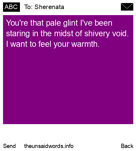 unsent message to Sherenata