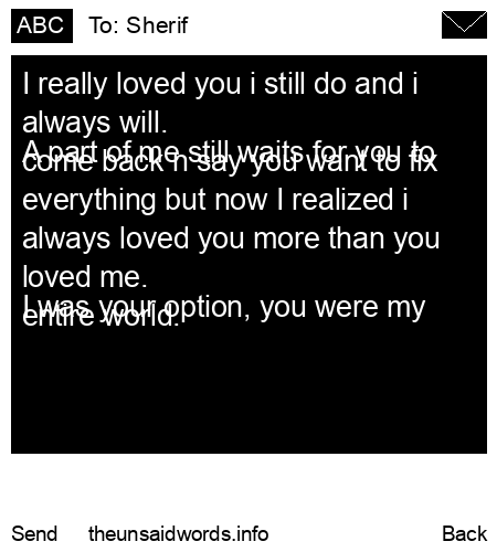 unsent message to Sherif