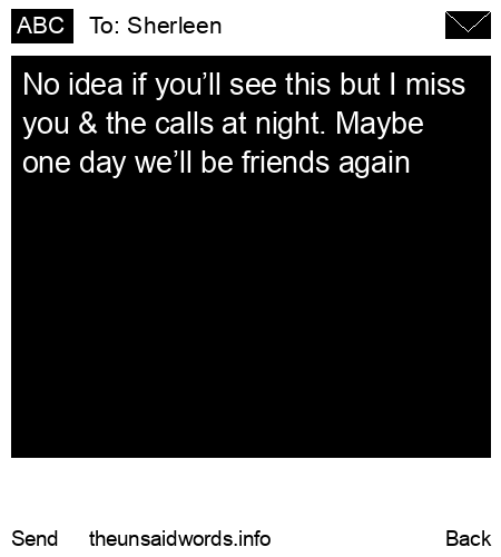 unsent message to Sherleen