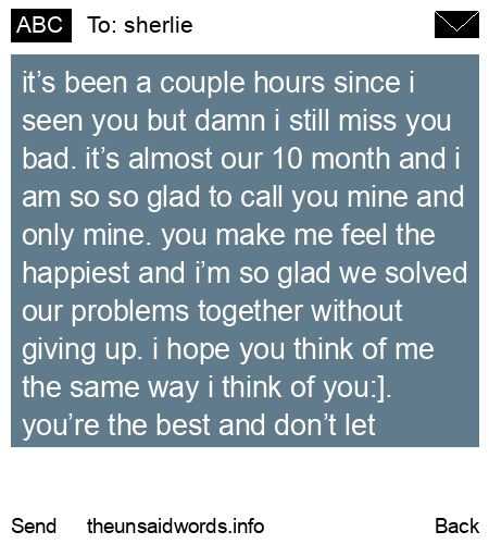 unsent message to sherlie