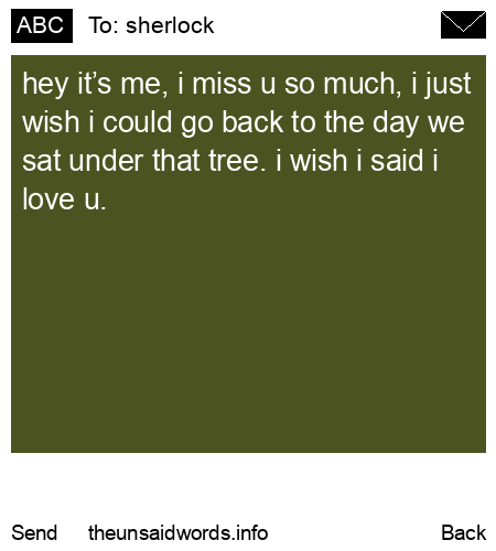 unsent message to sherlock