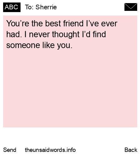 unsent message to Sherrie 