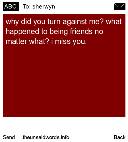 unsent message to sherwyn
