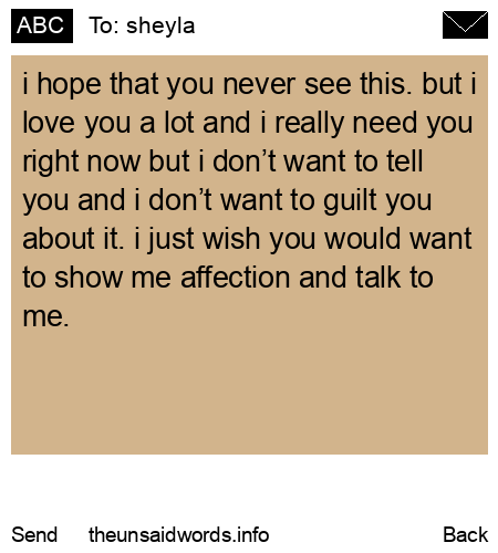 unsent message to sheyla